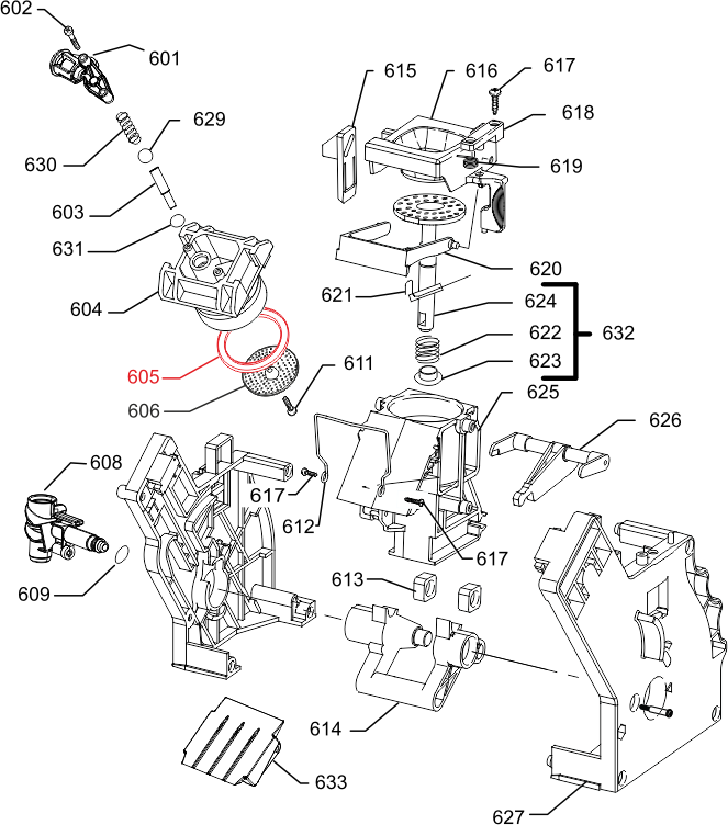 Diagramă piston / perno – poziție garnituri