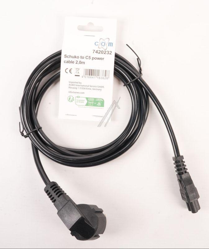 CABLU ALIMENTARE LAPTOP STECHER  / MUFA C5, 1.80M, BLACK