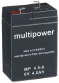 6,0V-4,5AH MP4,5-6 6,0V-4,5AH ACUMULATOR CU PLUMB, MULTIPOWER 70X47X101MM