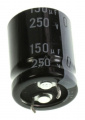 150UF-250V ELCO 22X25MM, 105°, SNAP-IN