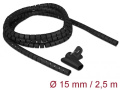 18835 ORGANIZATOR CABLU SPIRALA 2,5 M X 15 MM, NEGRU
