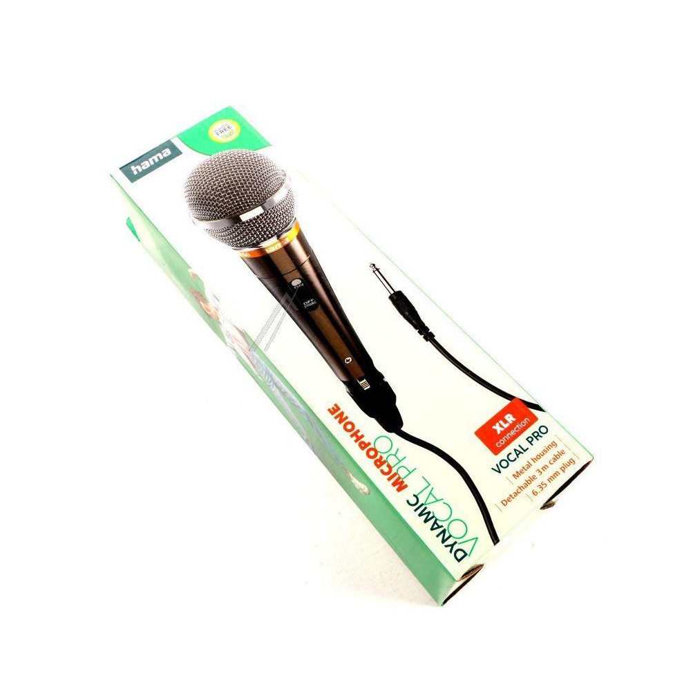 00046006 MIKROFON DYNAMISCH 600OHM "VOCAL PRO", KABEL 6,35MM, 3M